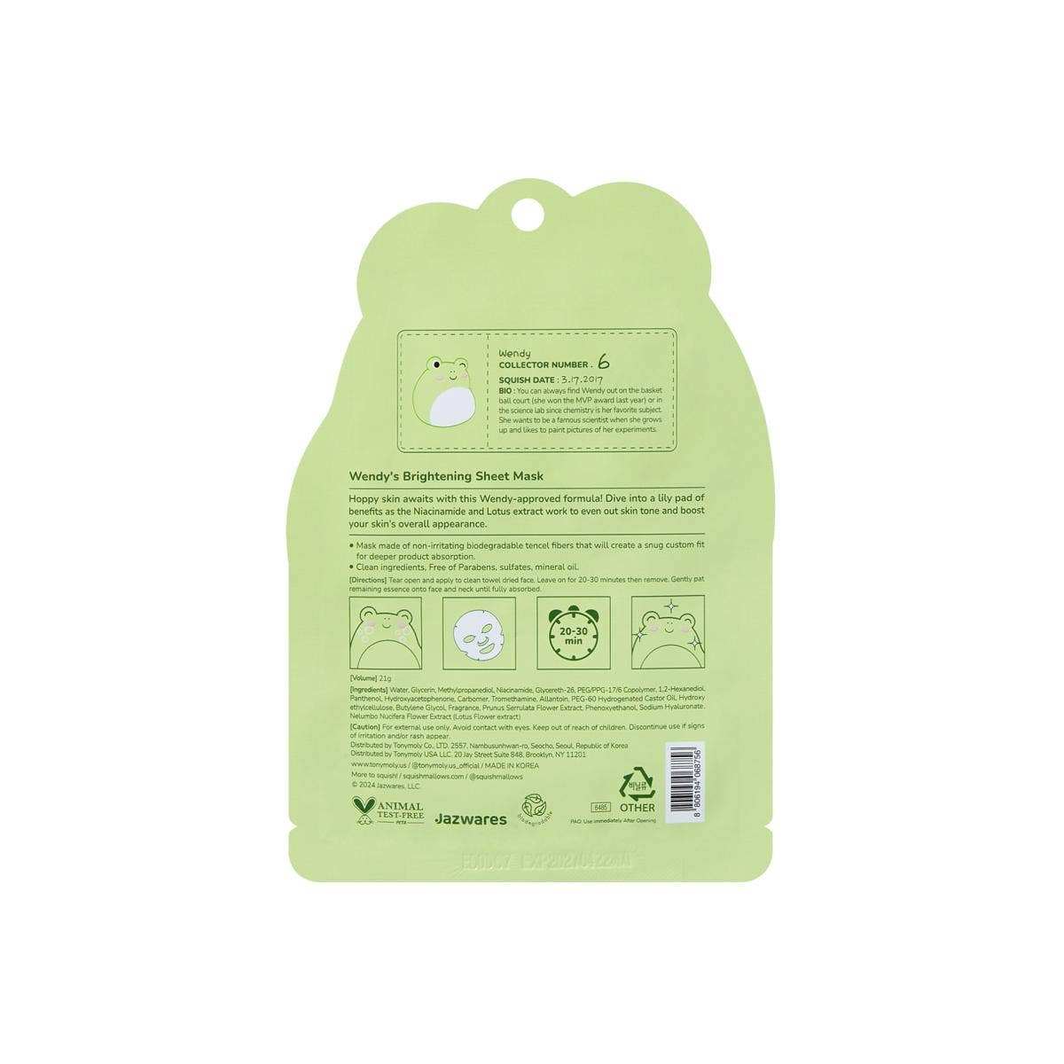 Squishmallows Sheet Mask: Wendy Brightening