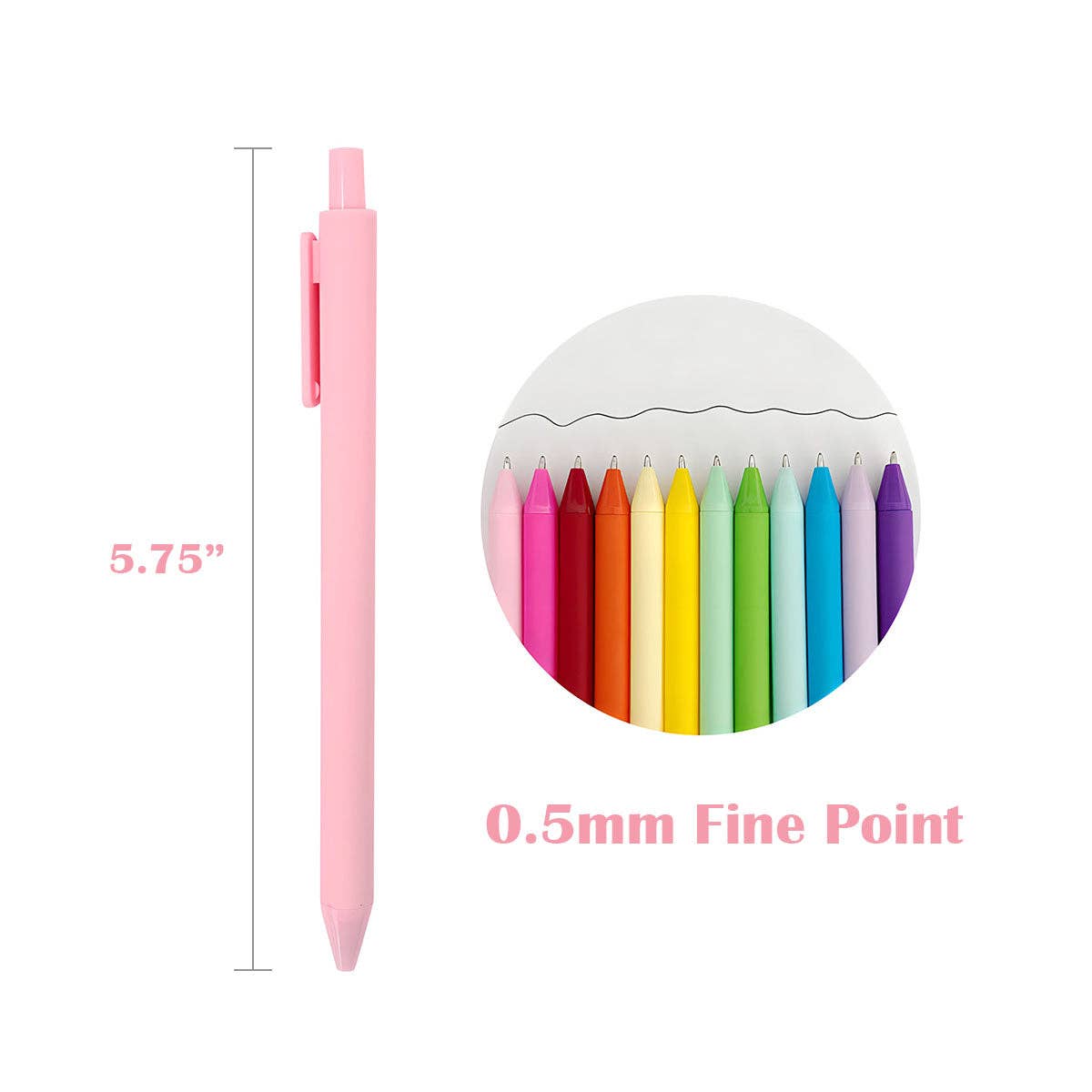 Colorful Retractable Ballpoint Pens