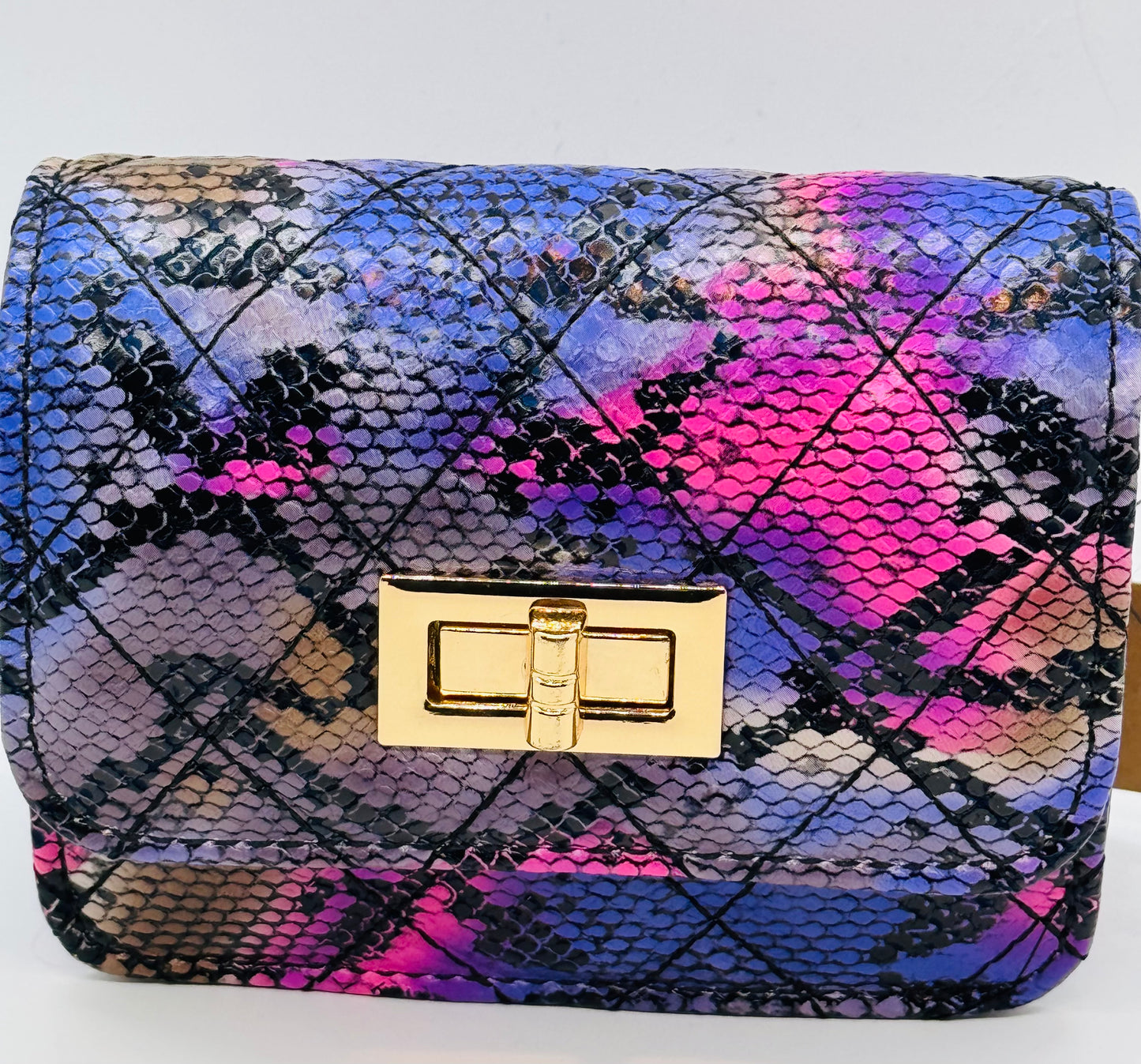 Hannah Purple Snakeskin Mini Bag