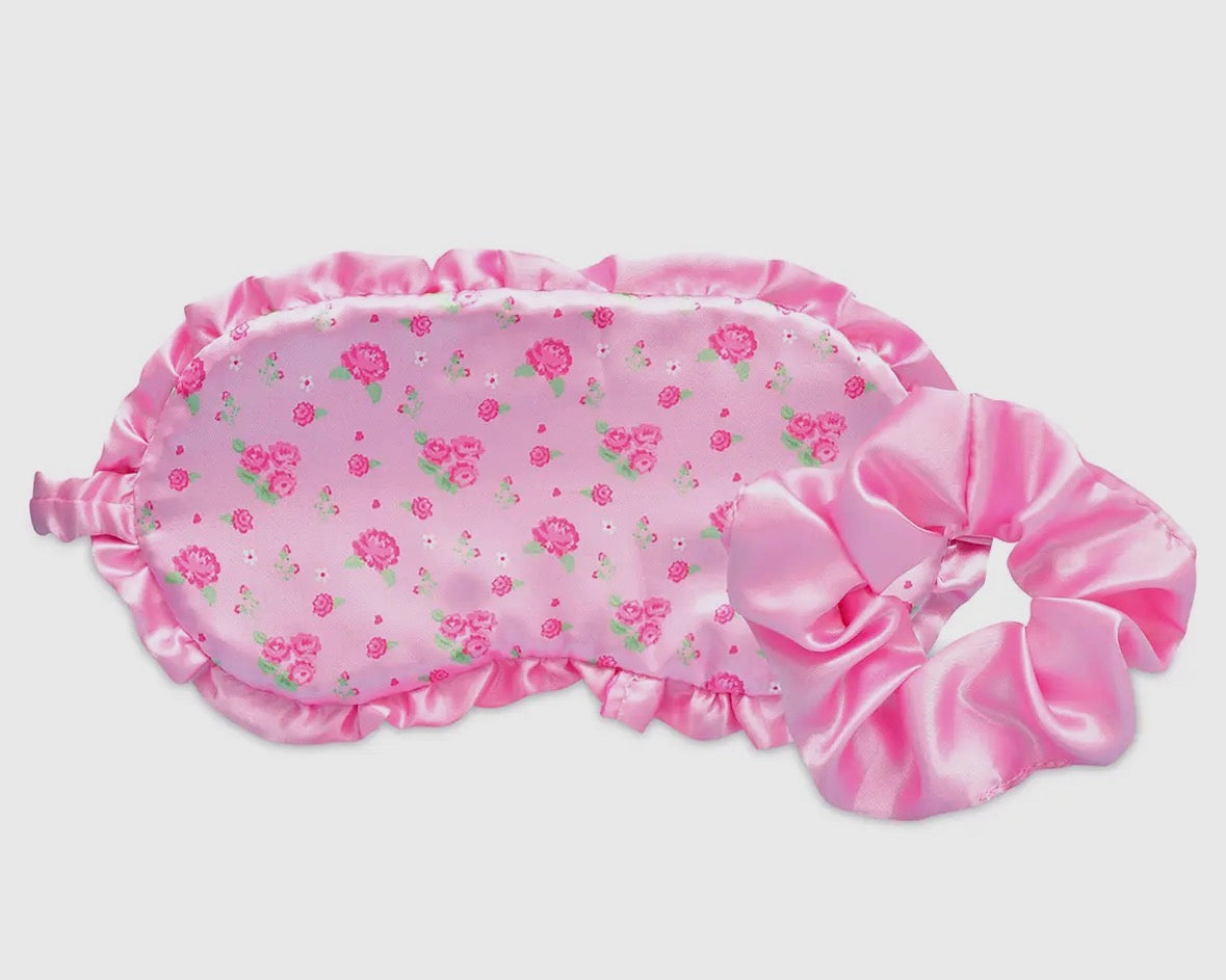 Pretty In Pink Satin Eye Mask & Scrunchie Set