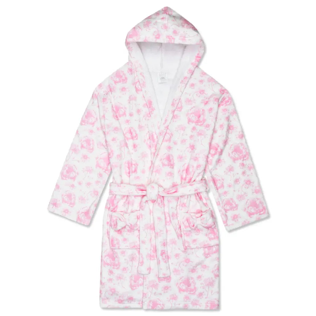 Pretty in Pink Toile Hooded Robe