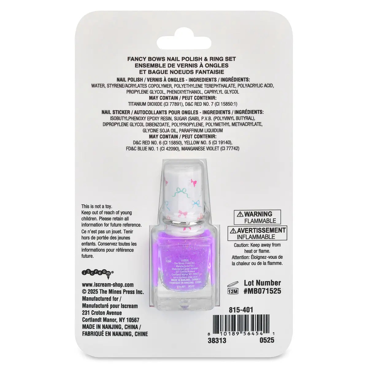 Fancy Bows Nail Polish Ring Set