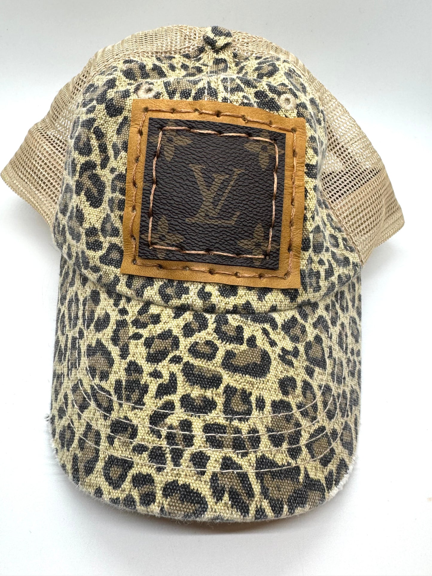 Upcycled Leopard Print Trucker Hat
