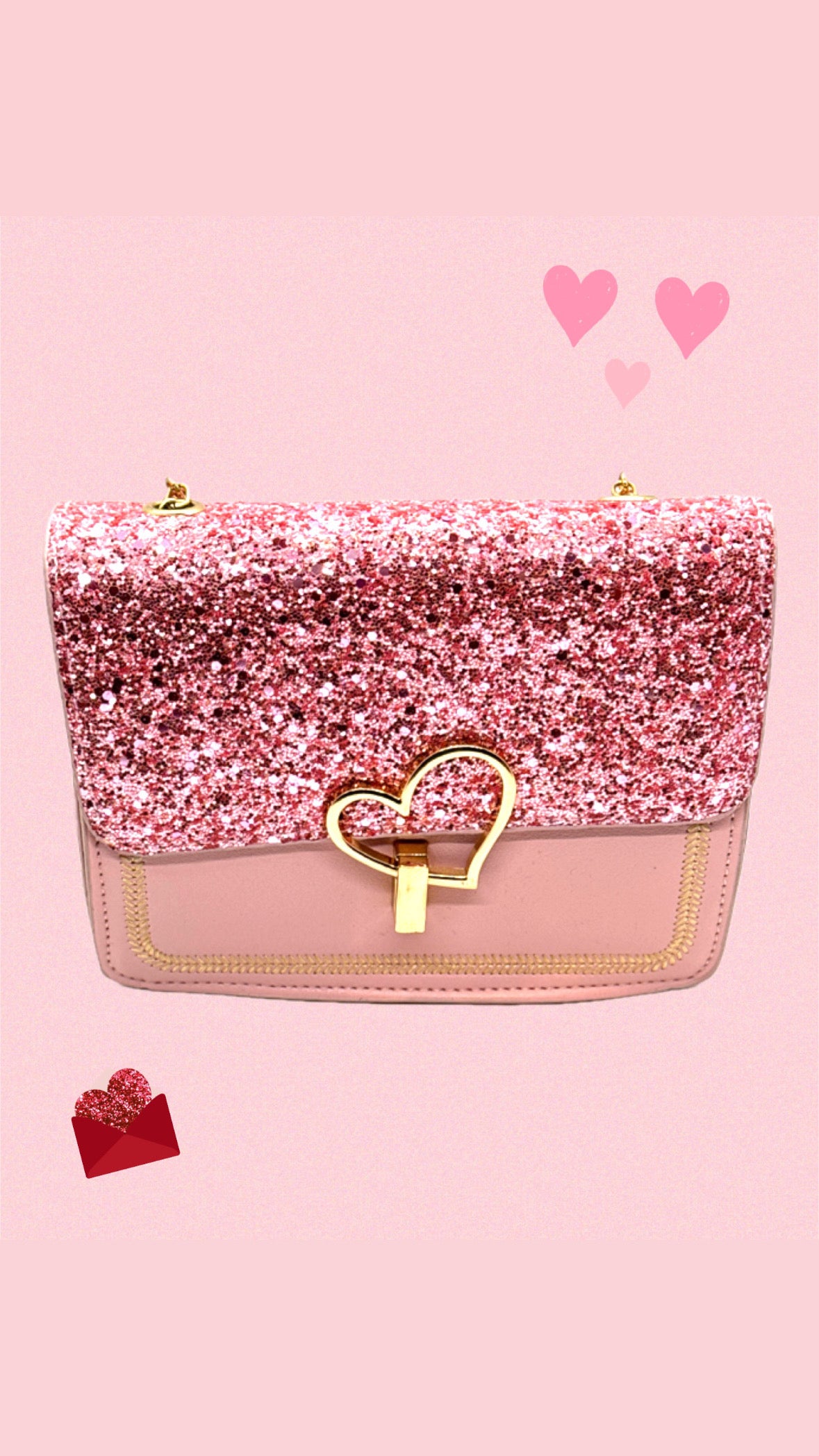 Pink heart purse