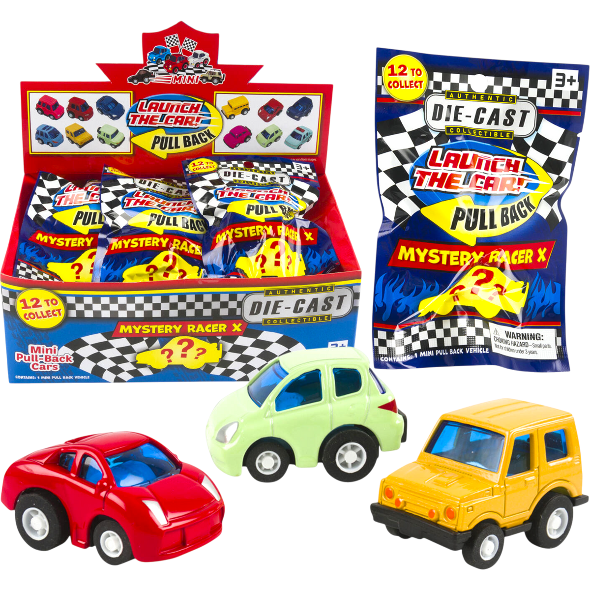 Die-Cast Mini Mystery Racer X Pull-Back Cars