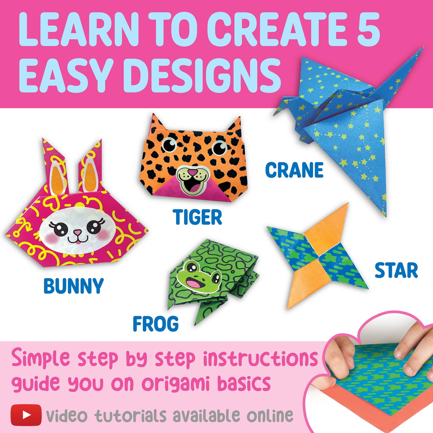 Neon Origami Mini Kit - DIY Craft for Kids