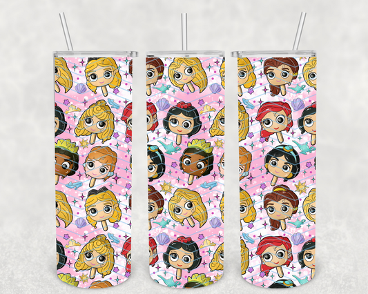 Princess Popsicles Tumbler: 20oz Stainless steel