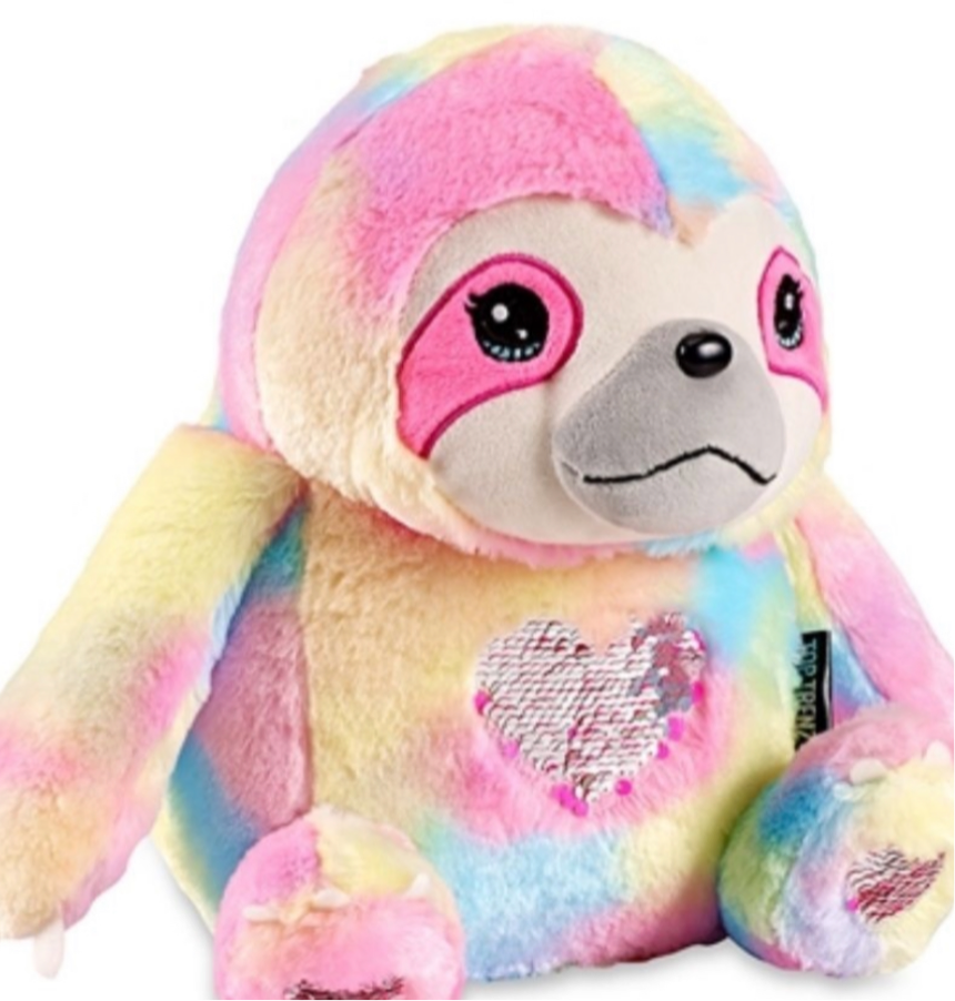 Tie dyed sloth plush