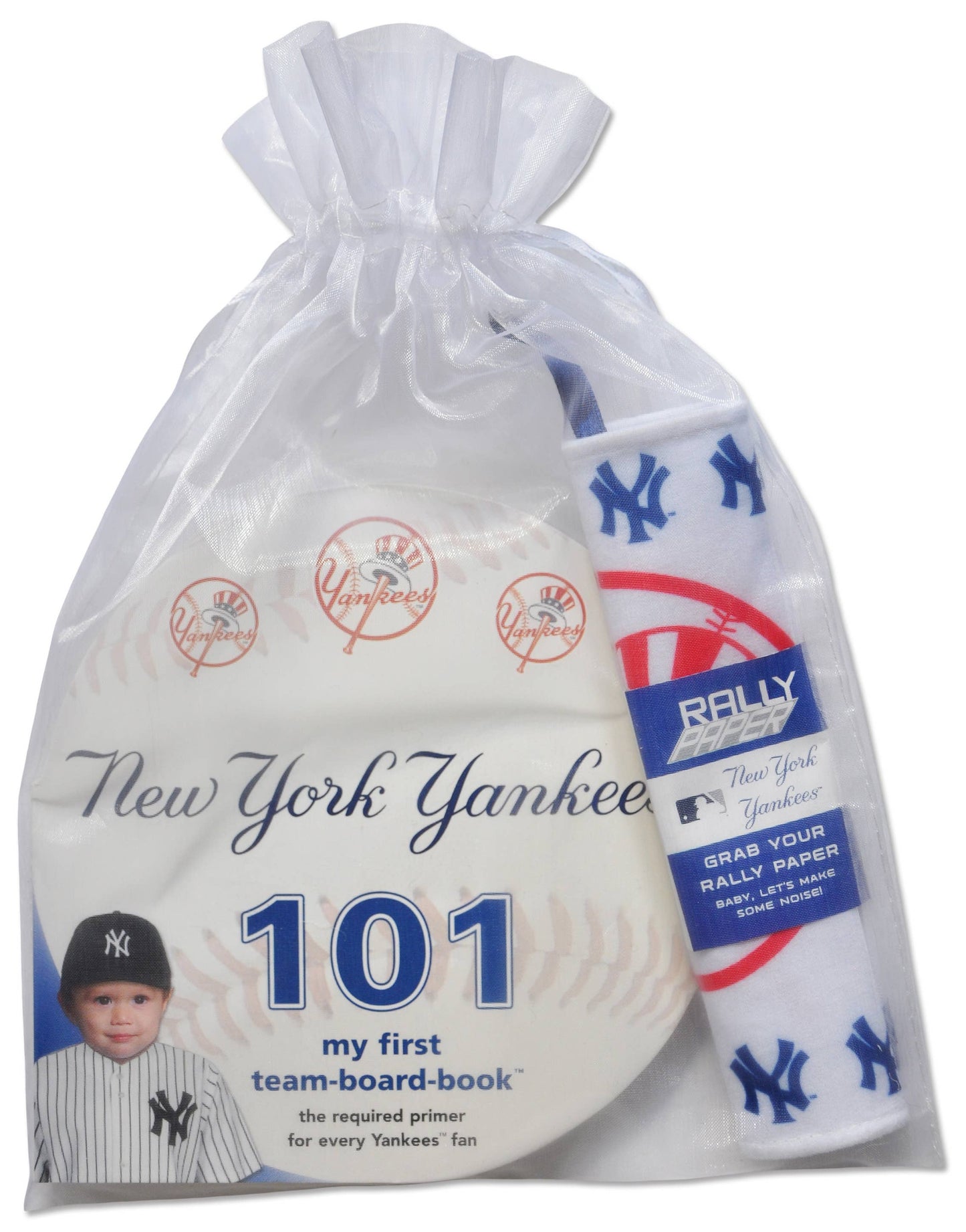 NY Yankees Board Book & Rally Paper Baby Gift Set