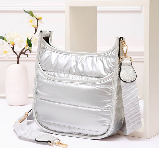 Metallic Hobo Crossbody Bag