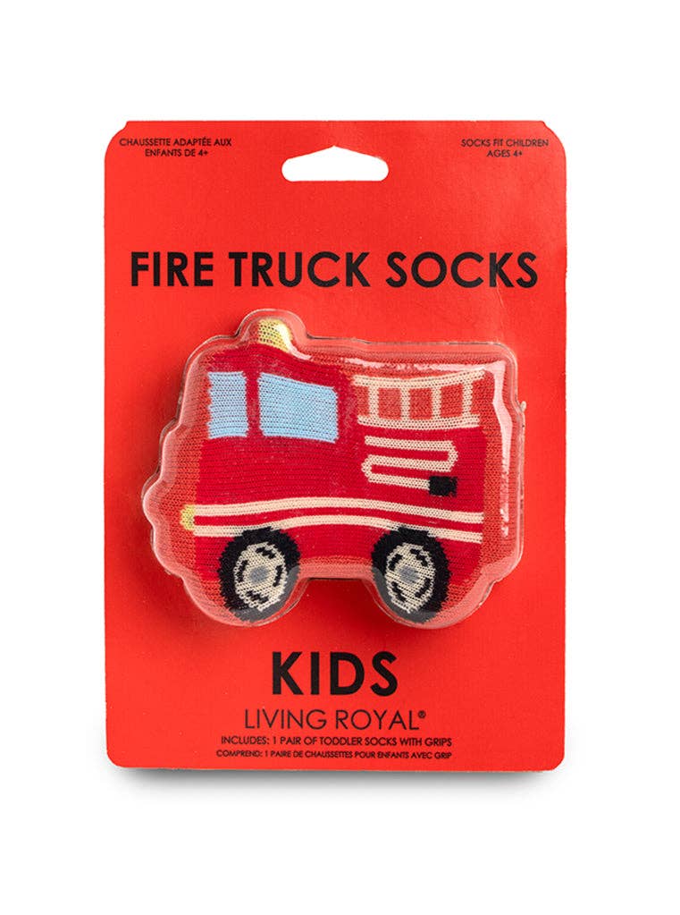 3D Kids Packaged Crew Socks - Fire Truck