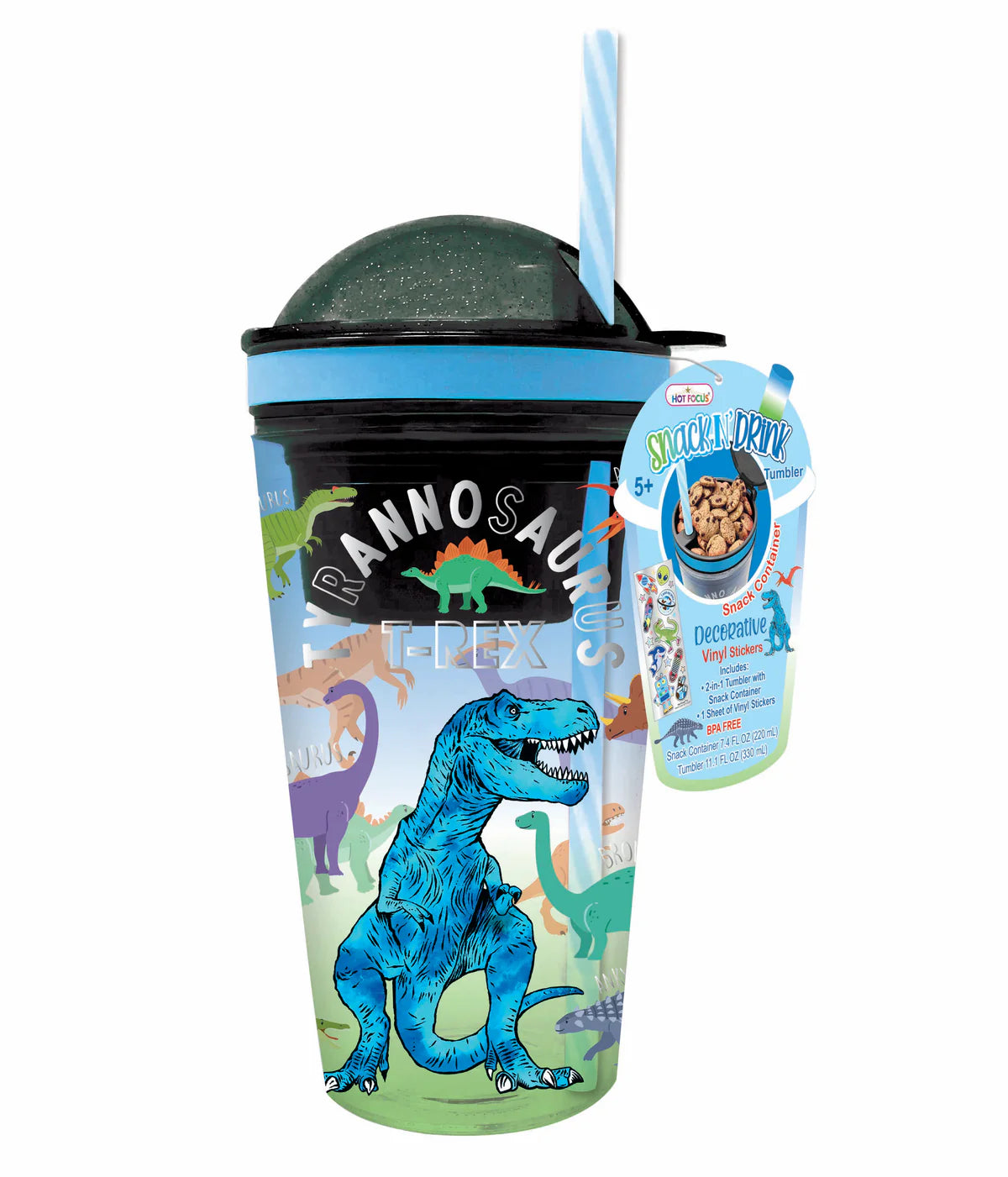 Dinosaur Snack & Drink Tumbler & Stickers Set