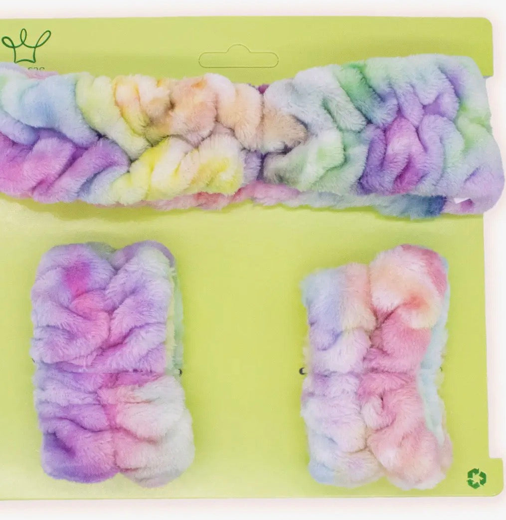Spa Tie Dyed Headband & Wristband Set