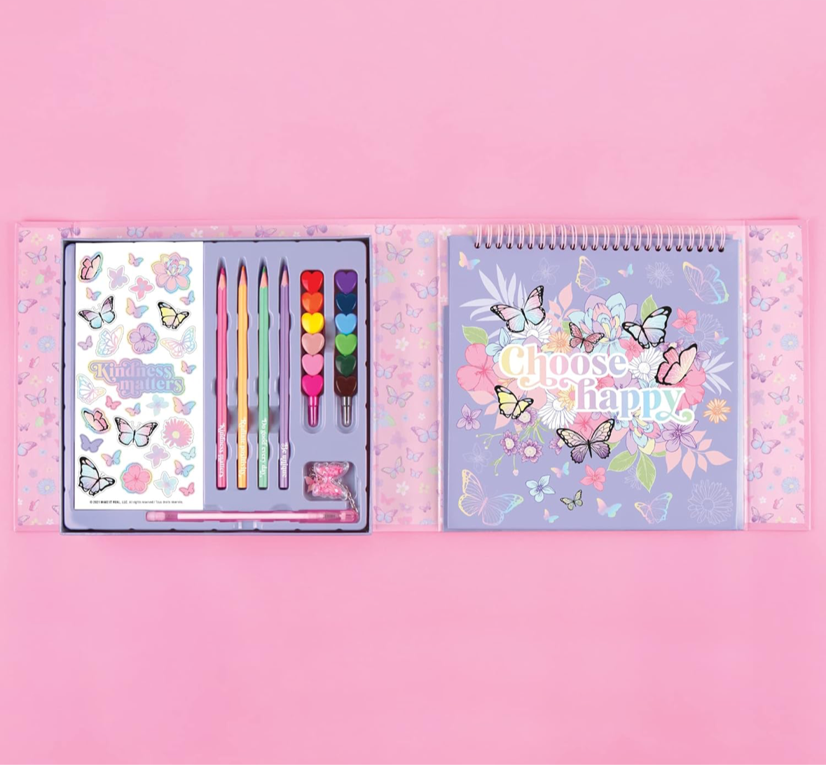 Choose Happy Butterfly Sketchbook & Drawing Set