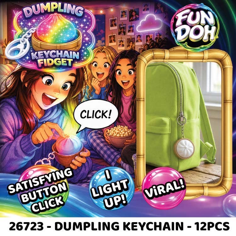 Dumpling Light-Up Click Fidget Keychain