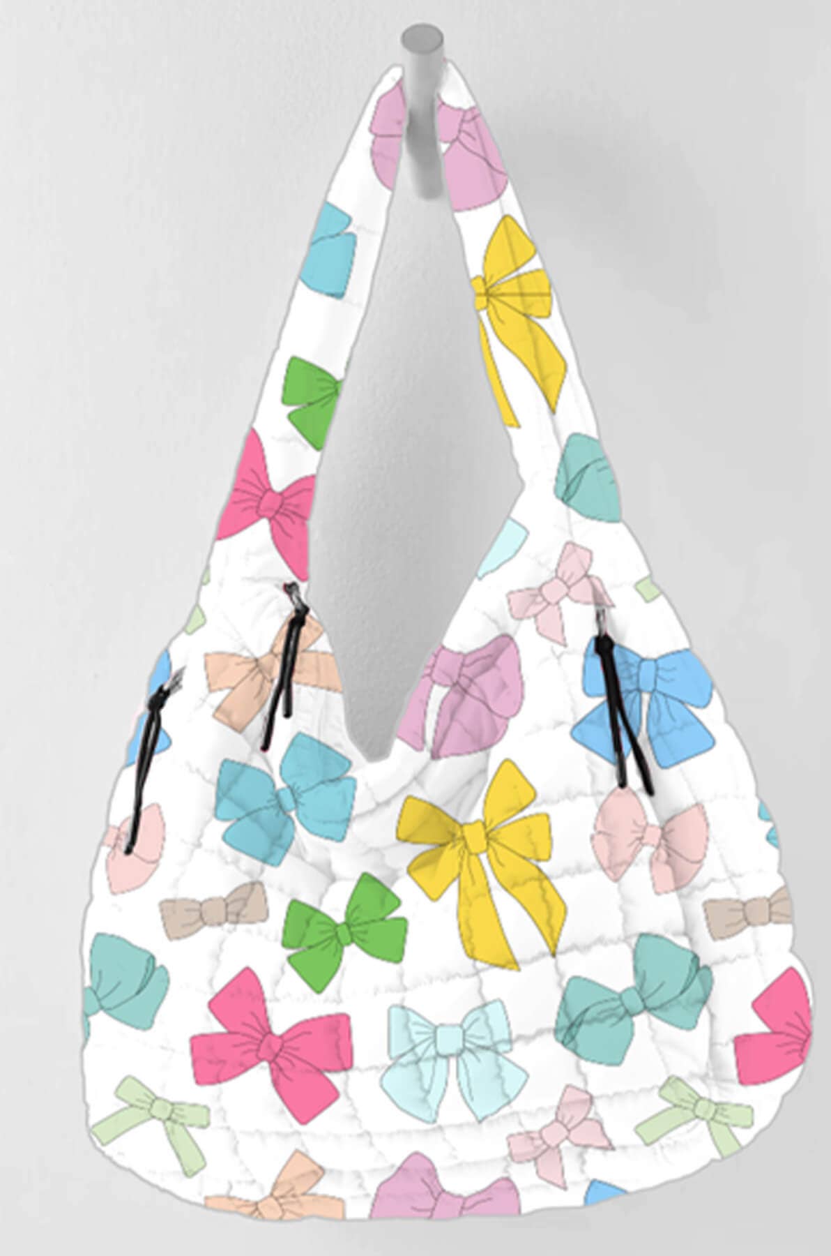 Coquette Bow Quilted Tote Bag