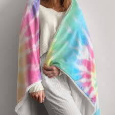 Pastel Tie Dye Fuzzy Blanket