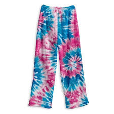 Blue-Pink-White Tie dye plush pant