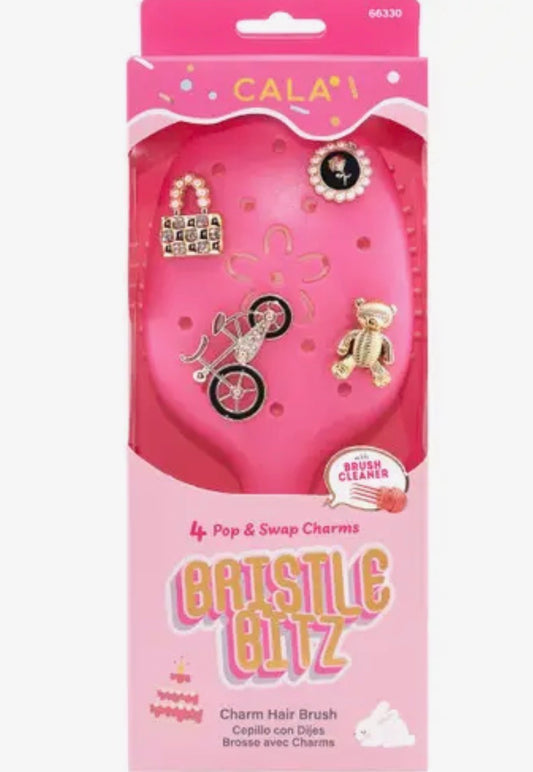 Bristle Britz Charm Hair Brush-Hot Pink