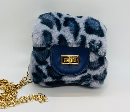 Bree Blue Faux fur bag