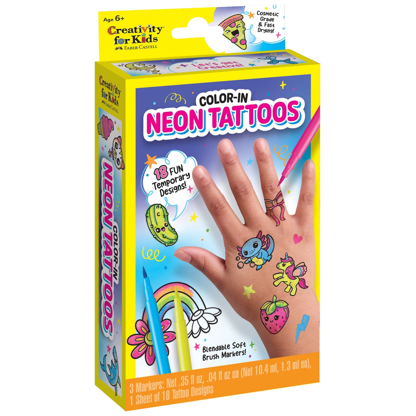 Color in Neon Tattoos Mini Craft Kit for Kids