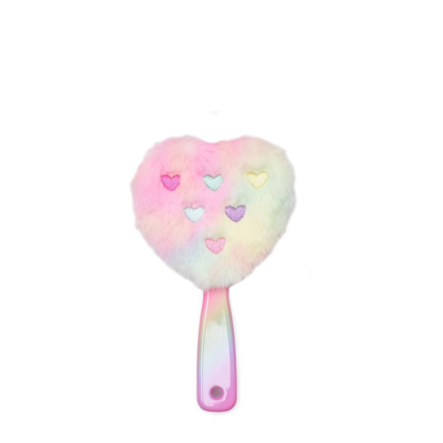 Heart Embroidered Plush Hairbrush