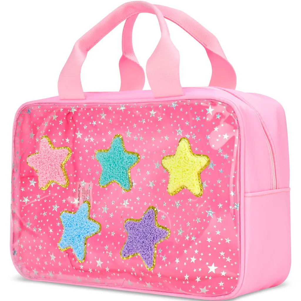 Pink Star Large Cosmetic Case