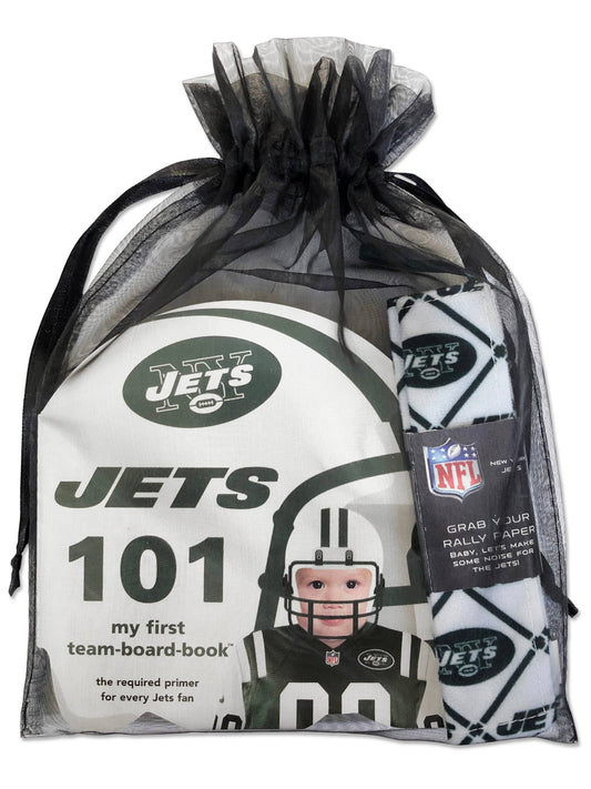 New York Jets Baby Board Book & Rally Paper Gift Set