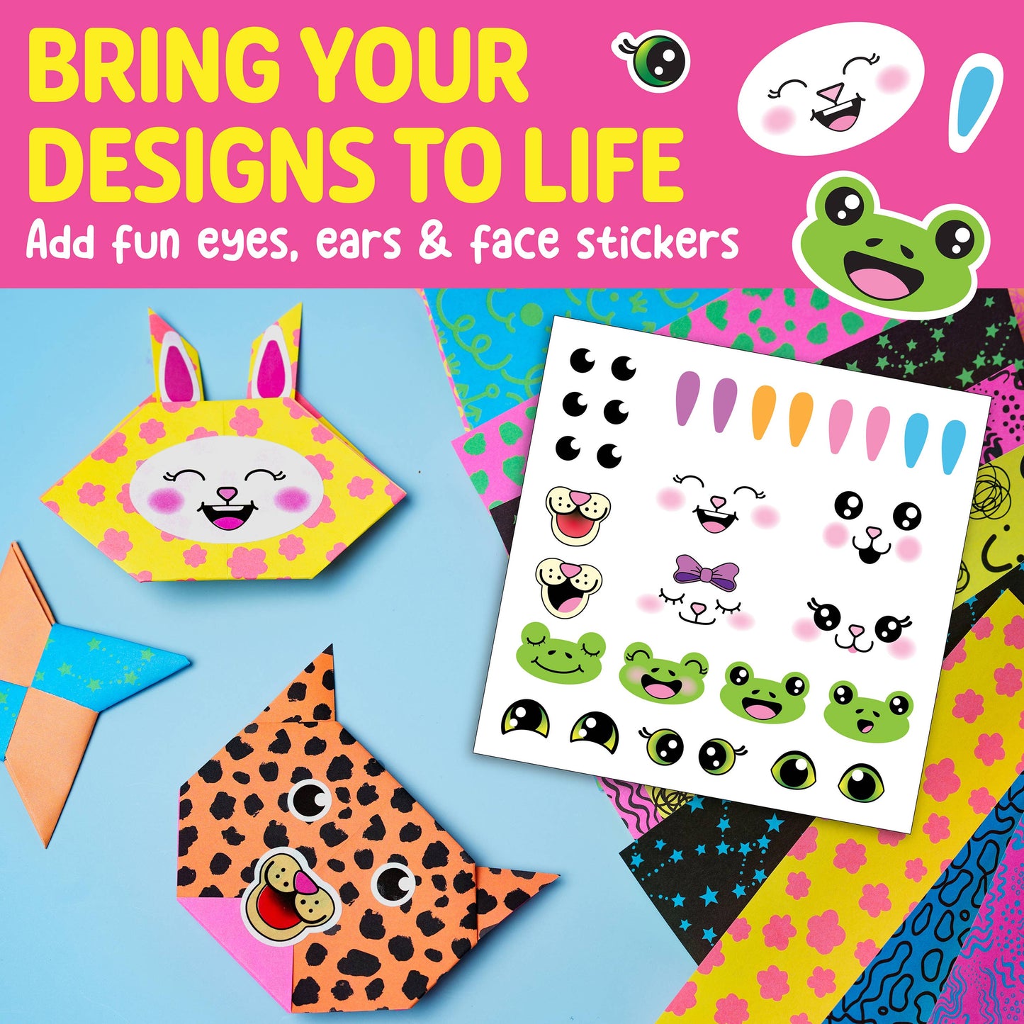 Neon Origami Mini Kit - DIY Craft for Kids