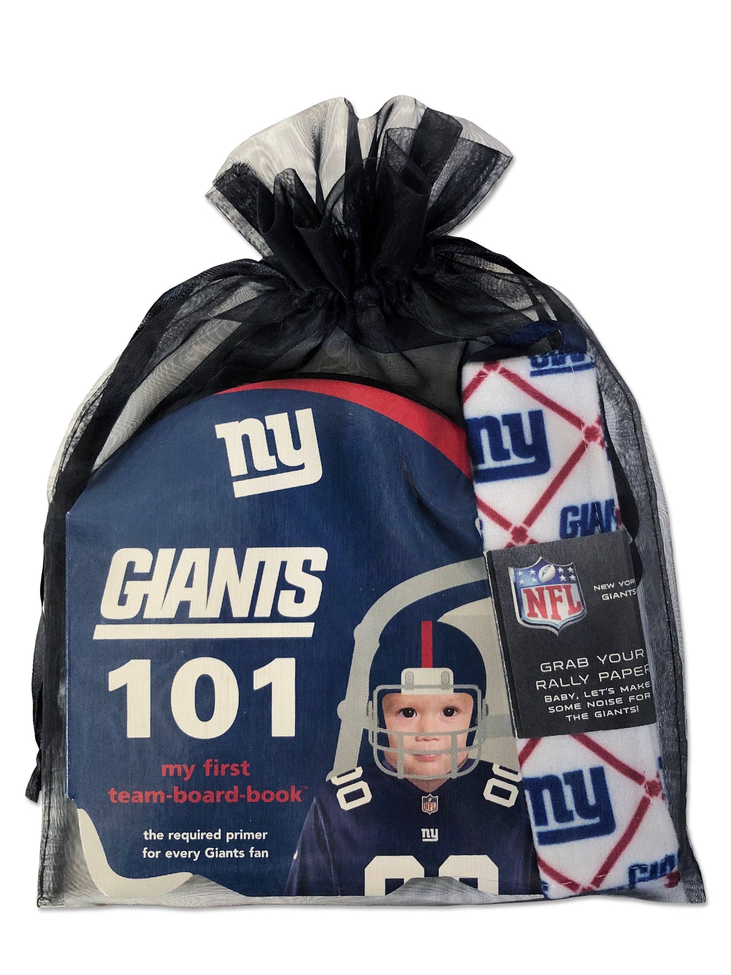 New York Giants Baby Board Book & Rally Paper Gift Set