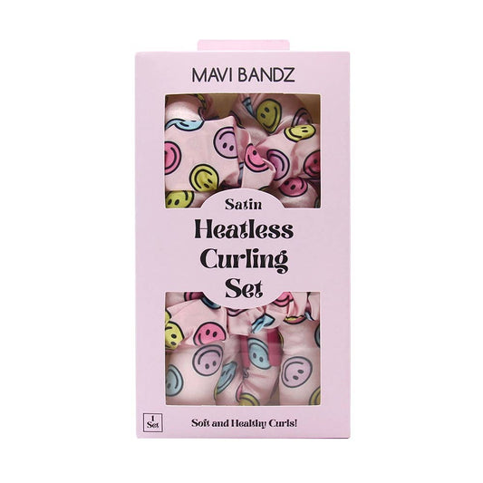 Smiley Satin Heatless Curling Rod Set With Scrunchies