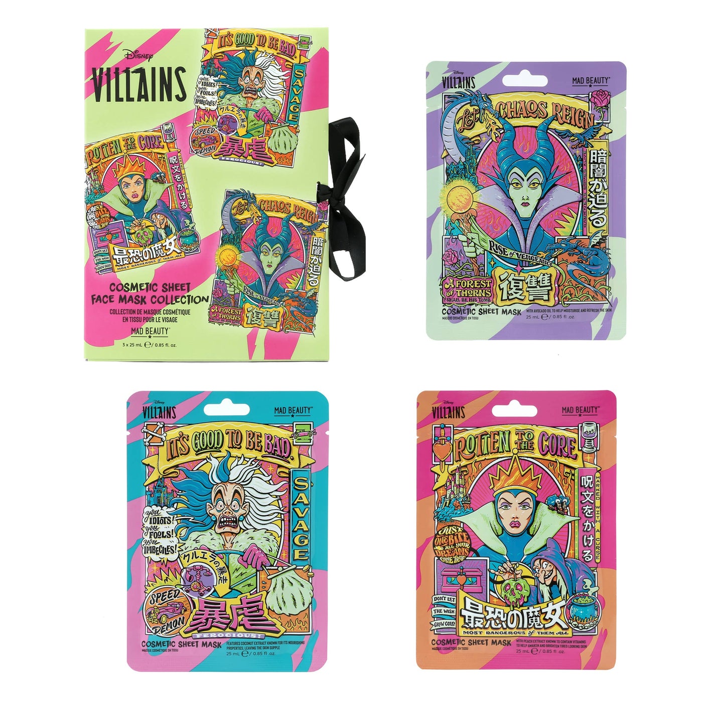 Wicked Villains Cosmetic Sheet Mask Trio