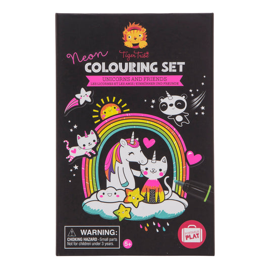 Unicorn & Friends Neon Coloring Set