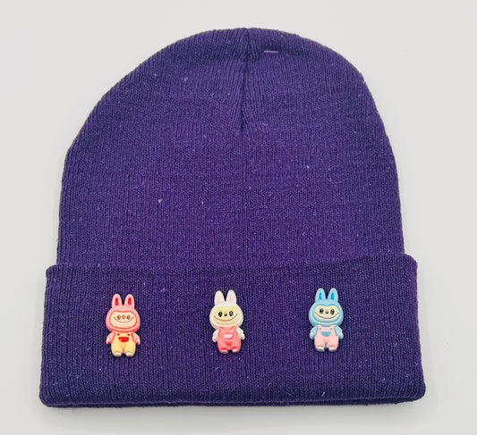 Purple Labubu Kids Beanie