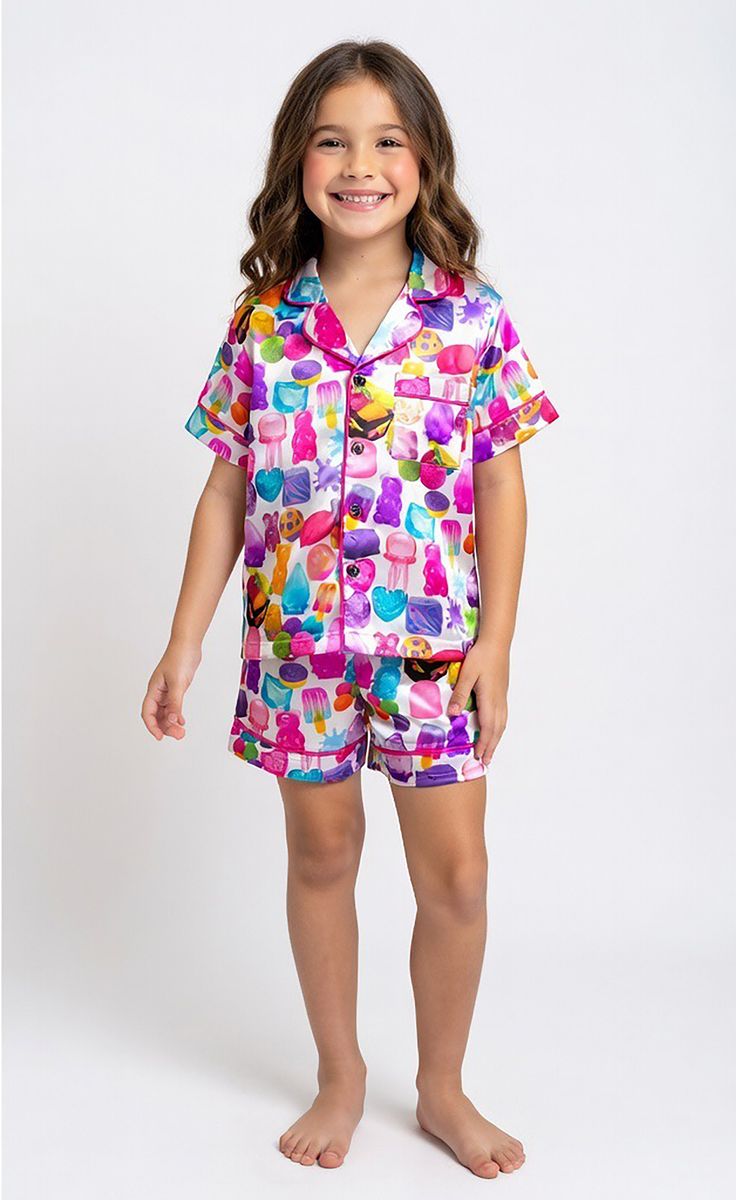 All Things Squishy Print Satin PJs