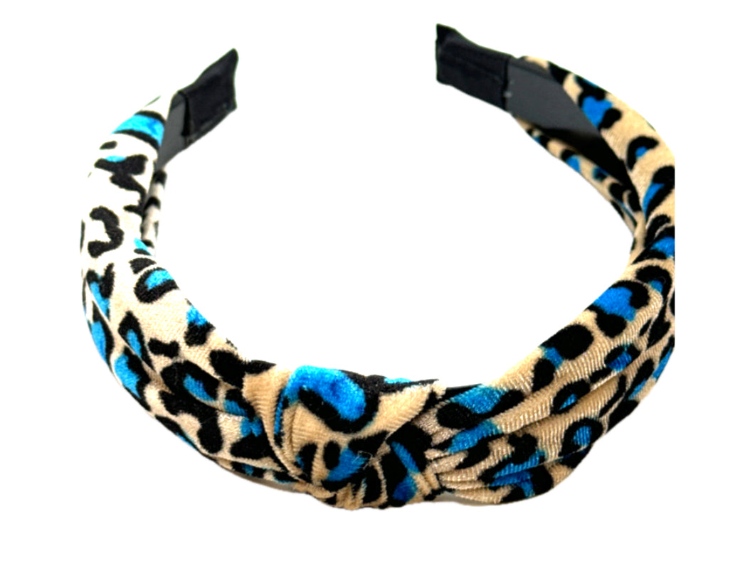 Velour animal print headbands