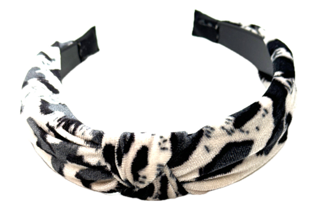 Velour animal print headbands