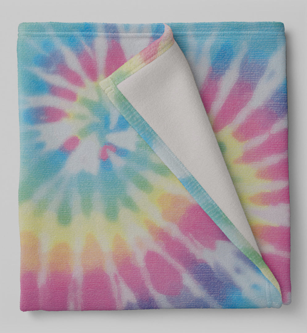 Pastel Tie Dye Fuzzy Blanket