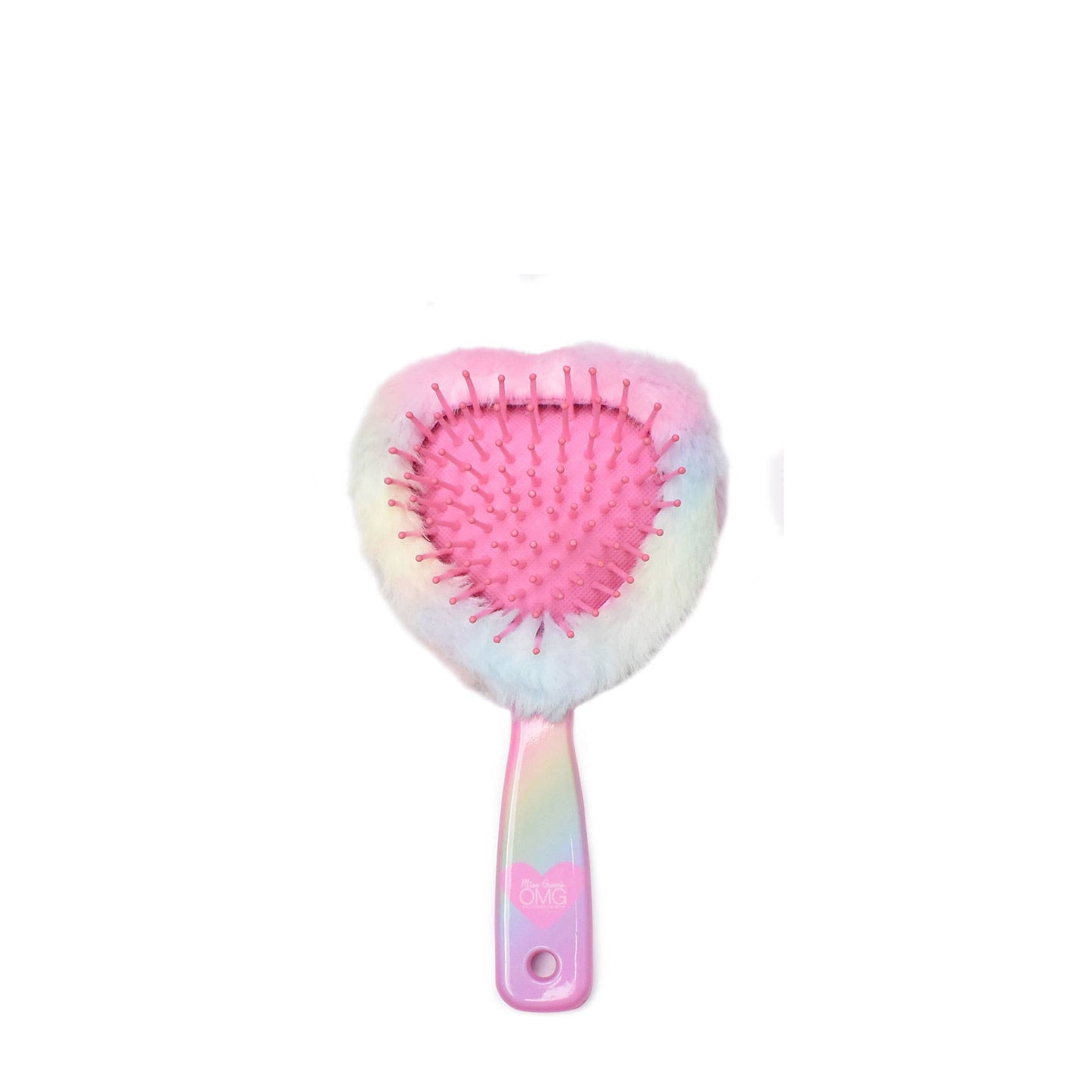 Heart Embroidered Plush Hairbrush