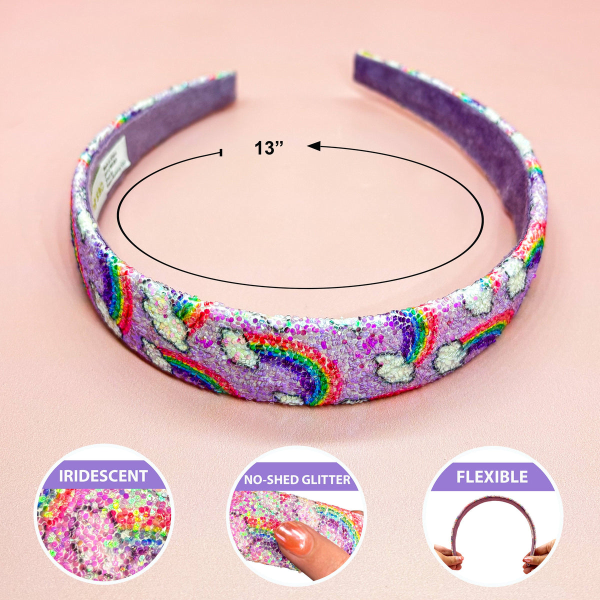Sparkly Rainbow Headband