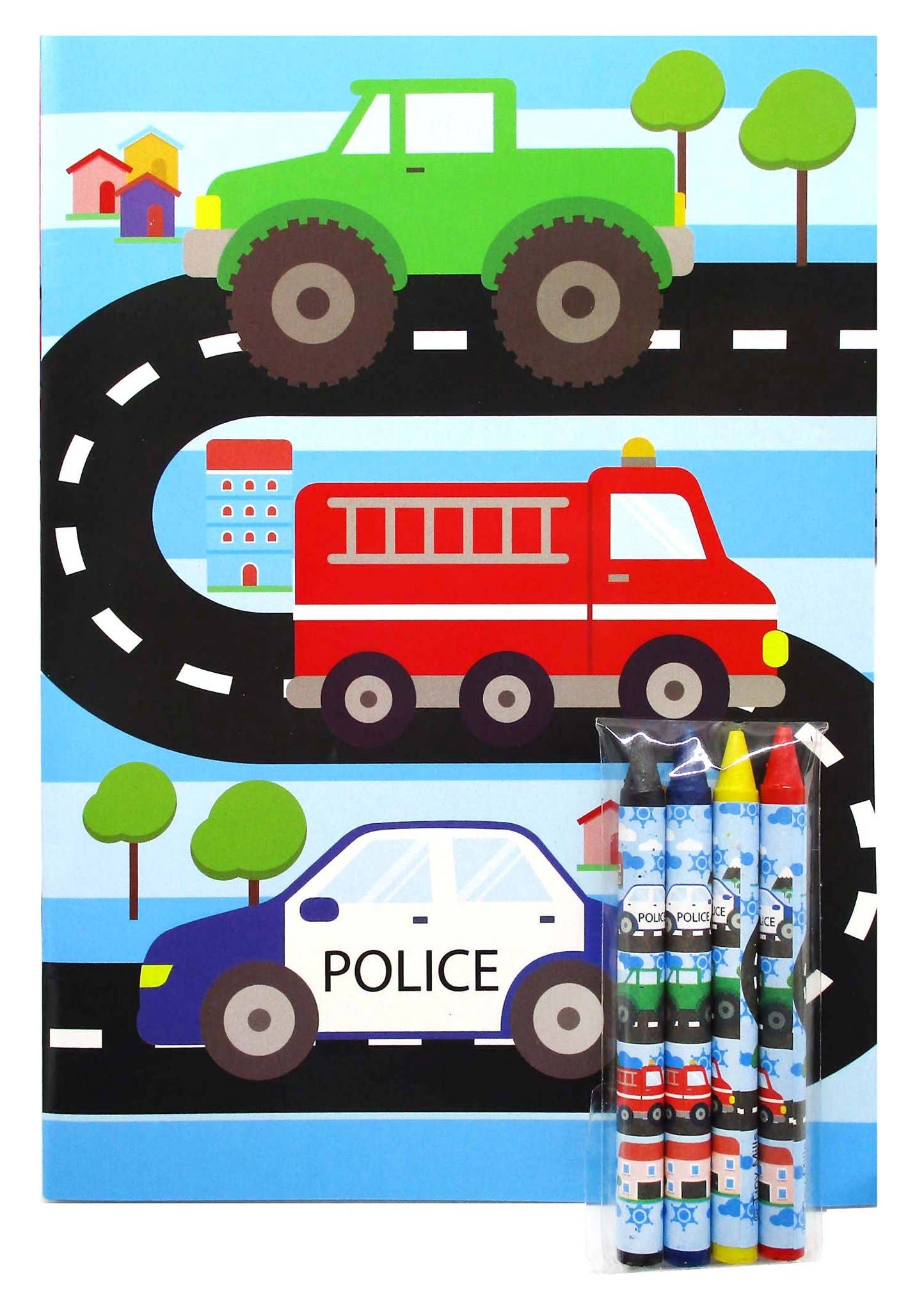 Transportation Vehicles Train and Construction Coloring Book
