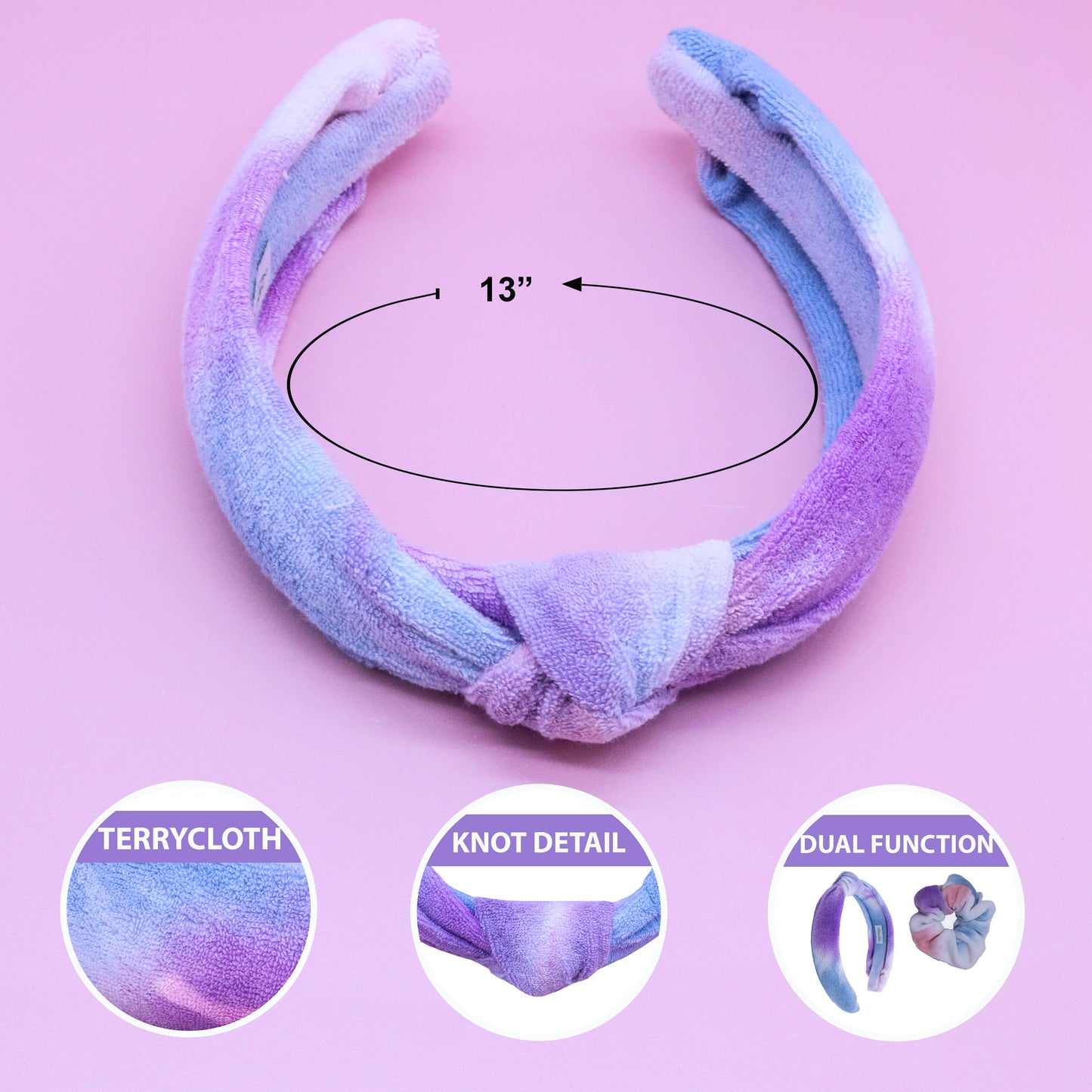 Cotton Candy Terrycloth Headband