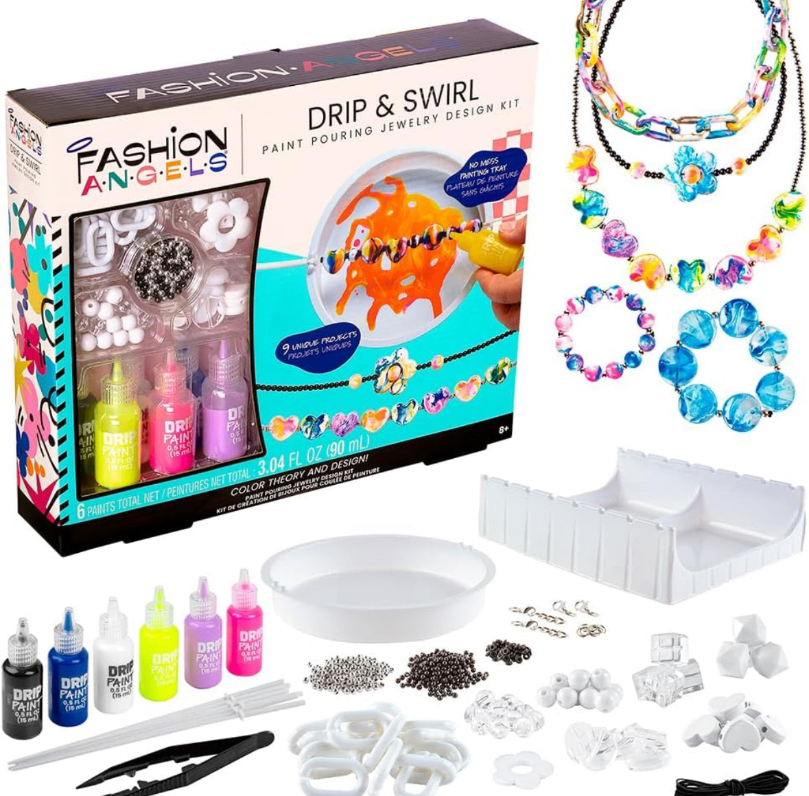 Drip & Swirl Paint Pouring Jewelry Design Kit