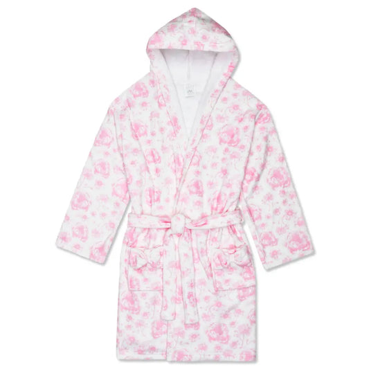 Pretty in Pink Toile Hooded Robe