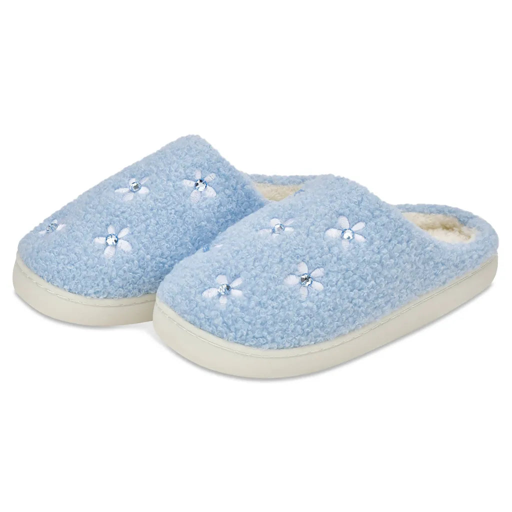 Blue Ditsy Slippers