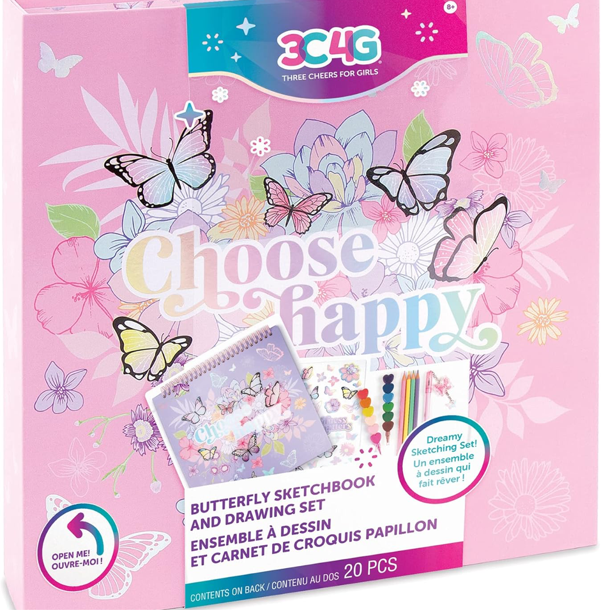 Choose Happy Butterfly Sketchbook & Drawing Set