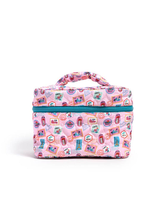 Passport Stamps. Cosmetic Travel Case / Makeup Bag - Passport Stamps