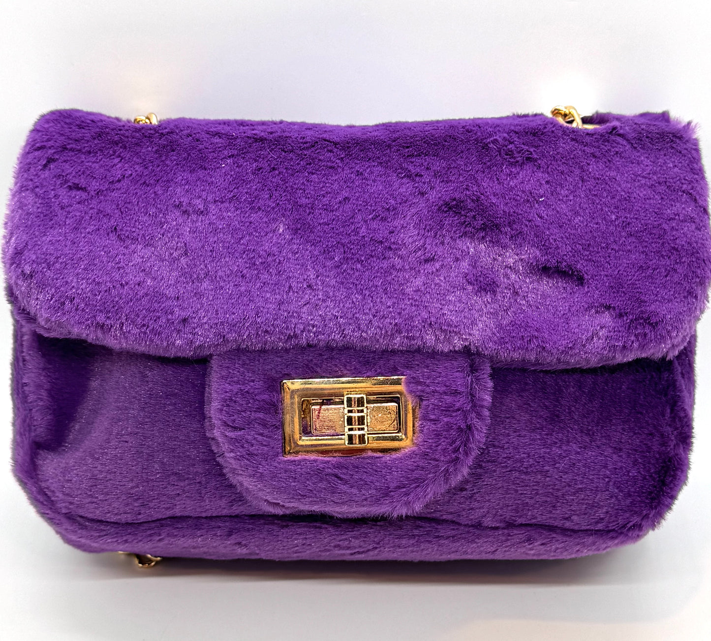 Mikayla purple plush purse