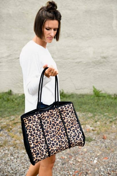 The Emma - Leopard Neoprene Bag