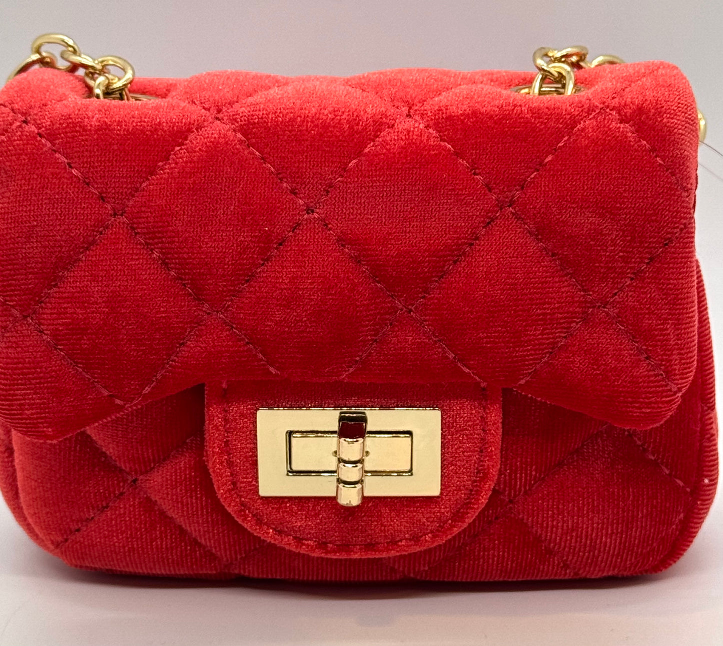 Emily Red Velour Mini Purse